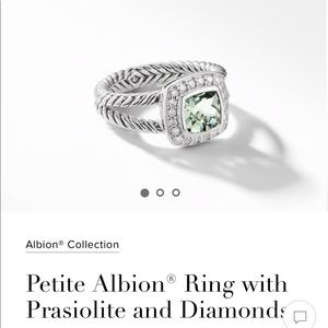 David Yurman size 5 Prasiolite with diamonds